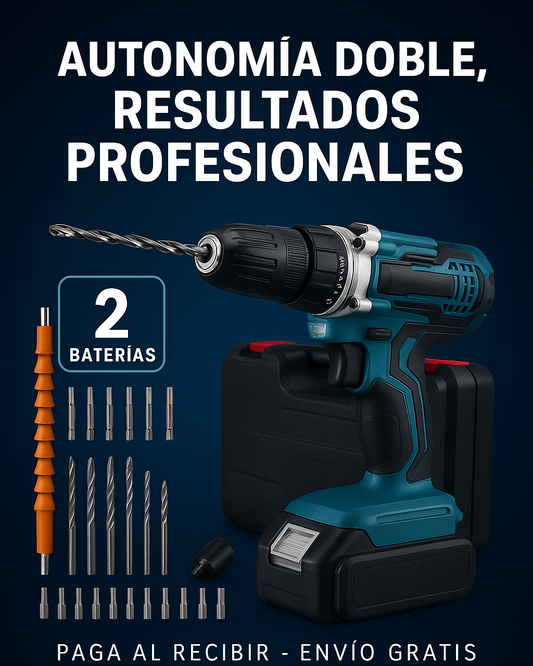 Taladro Ultra-max Multifuncional + Kit de trabajo profesional ( Baterías 98V )