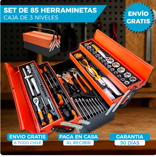 Caja Herramientas reforzada-85 Piezas de alta resistencia
