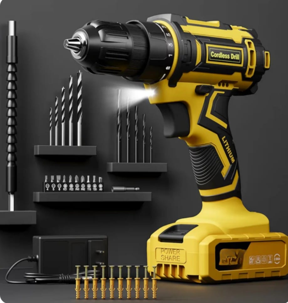 Taladro Ultra-max Multifuncional + Kit de trabajo profesional ( 2 baterías )